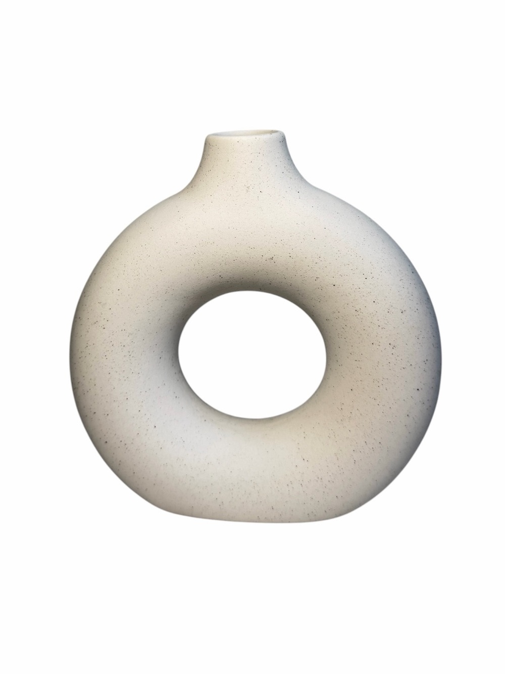 Zara Home Modern Ceramic Donut Vase | White | NWOT